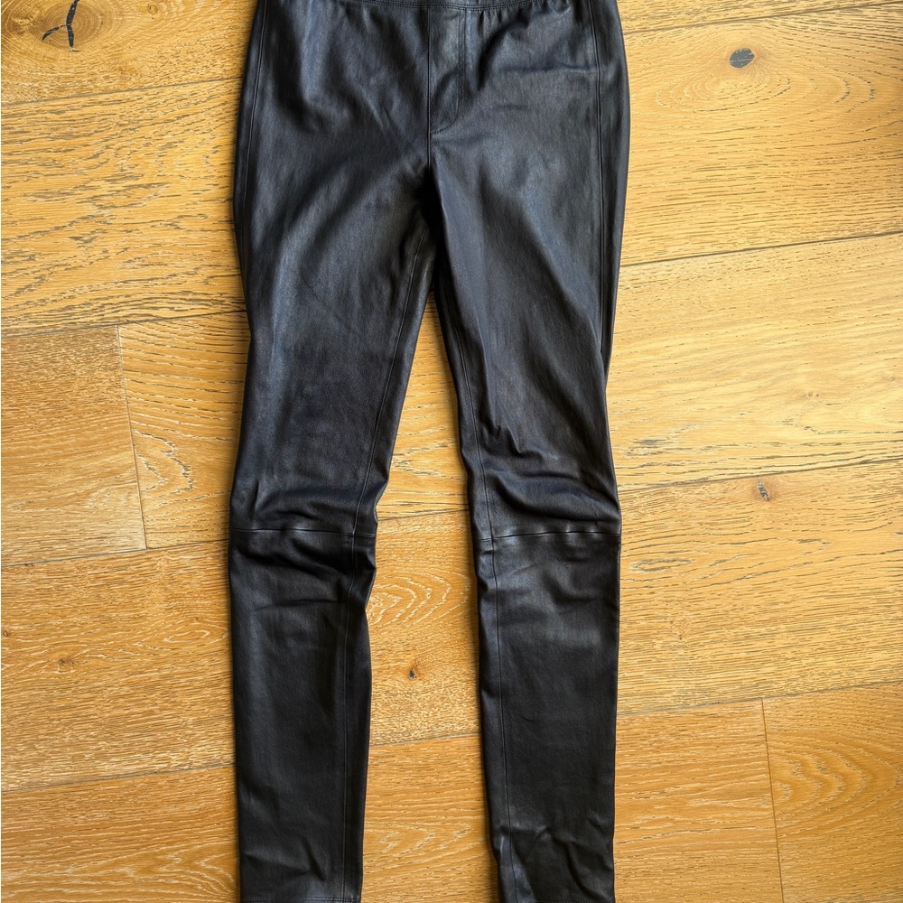 Helmut Lang Black Leather Leggings